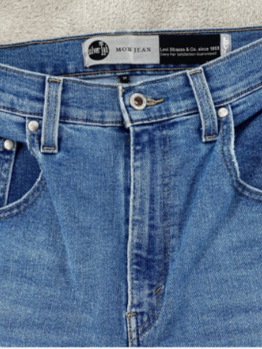 Levi’s SilverTab Mom Jeans Distressed Medium Wash W30 Y2K Denim - Picture 4 of 9